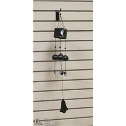 BUDDAH WIND CHIME W/ BLACK AND BRASS ACCENTS