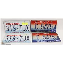 4 AMERICAN LICENSE PLATES 2 PAIRS
