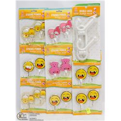 BUNDLE OF STICK ON WALL HOOKS