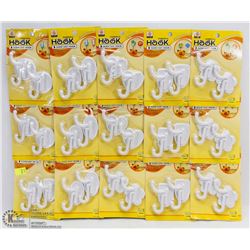 BUNDLE OF STICK ON WALL HOOKS