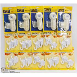 BUNDLE OF ASSORTED WALL HOOKS