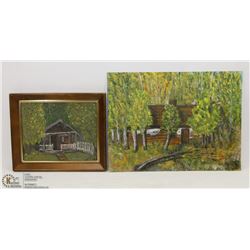 2 "OLD TEACHERAGE  " BY M.N. MILLER CANVAS