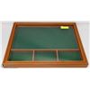 Image 1 : WOOD DISPLAY CABINET (21.5"H X 17"L X 2"W) -