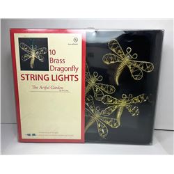 20)  STRING OF 10 BRASS DRAGONFLY