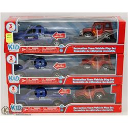 LOT OF 3 KID CONNECTION RECREATION TEAM VEHICLE