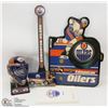 Image 1 : FLAT OF VINTAGE OILERS COLLECTIBLES INCL CLOCK,
