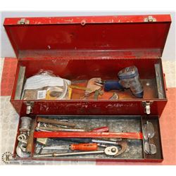 RED TOOL BOX WITH CONTENTS