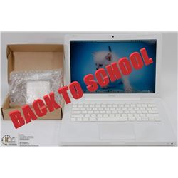 WHITE APPLE MACBOOK W/ WEBCAM