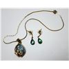 Image 1 : 24) GOLD TONE & BLUE-GREEN ABALONE