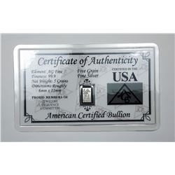 7)  PURE 5 GRAINS OF FINE SILVER