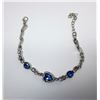 Image 1 : 16)  BLUE & CLEAR CRYSTAL HEART