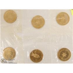6 CANADIAN 1967 CONFEDERATION SEALED TOKENS