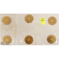 6 CANADIAN 1967 CONFEDERATION SEALED TOKENS