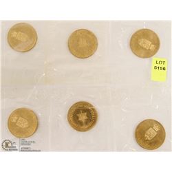 6 CANADIAN 1967 CONFEDERATION SEALED TOKENS