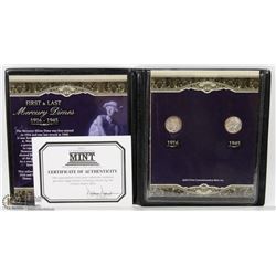 FIRST AND LAST MERCURY DIME SET 1916, 1945