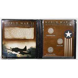 WWII SILVER NICKEL USA 3PC SET.