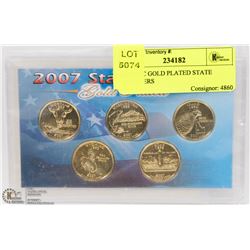 2007 5PC GOLD PLATED STATE QUARTERS