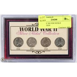 WWII 4 PC SILVER NICKEL COLLECTION
