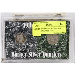 19TH & 20TH CENTURY BARBER SILVER QUARTER SET.