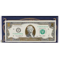 22KT GOLD EDITION USA $2 BANK NOTE