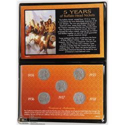 5 YEARS OF BUFFALO HEAD NICKEL COLLECTION.