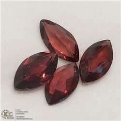 33) 4 GENUINE GARNETS, MARQUISE 10X15MM, APPROX