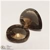 Image 1 : 36) GENUINE SMOKY QUARTZ, OPTIC CUT, 1 OVAL & 1
