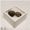 Image 2 : 36) GENUINE SMOKY QUARTZ, OPTIC CUT, 1 OVAL & 1