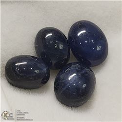 81) 4 ENHANCED STAR SAPPHIRES, OVAL CABOCHON,