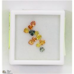 30) GENUINE FANCY COLOR SAPPHIRES, HEART SHAPE,