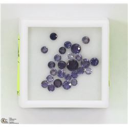 44) GENUINE IOLITES, 2.5-5MM ROUNDS, APPROX