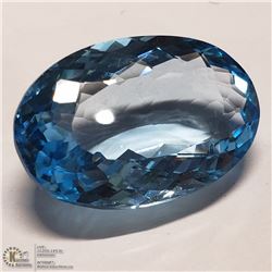 91) BLUE TOPAZ, OVAL, LARGE STONE, APPROX 30 CTS