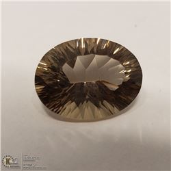 29) SMOKY QUARTZ, OPTIC CUT, OVAL, APPROX 8 CTS