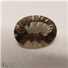 Image 1 : 29) SMOKY QUARTZ, OPTIC CUT, OVAL, APPROX 8 CTS