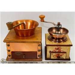 8)2 VINTAGE COFFEE GRINDERS.