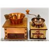 Image 1 : 8)2 VINTAGE COFFEE GRINDERS.