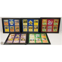 LOT OF 5 FRAMED POKÉMON CARD PICTURES.