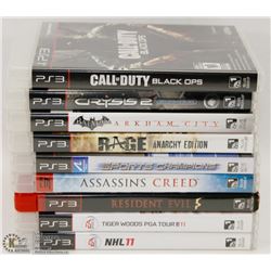 LOT OF 9  PS3 GAMES.