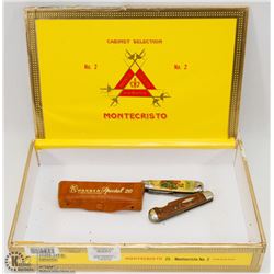 MONTE CRISTO CIGAR BOX WITH 2 POCKET KNIVES AND A