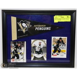 FRAMED SIDNEY CROSBY HOCKEY CARD PICTURE