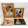 Image 1 : 5) BOX OF 3 OLD FRAMED POSTER PICTURES VINTAGE, &