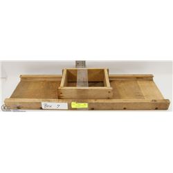 7) VINTAGE CABBAGE SHREDDER WITH SLIDING BOX.