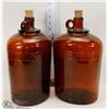 Image 1 : 6) BOX OF 2 VINTAGE 1 GALLON WINE JUGS.