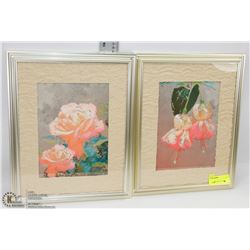PAIR OF FRAMED FLOWER PICTURES