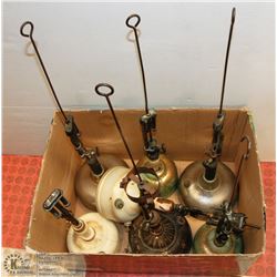 LOT OF 7 VINTAGE COLEMAN GAS LANTERNS.