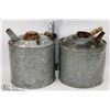 Image 1 : TWO VINTAGE 1 GALLON METAL JERRY CANS.
