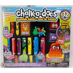 NEW CHALK A DOOS 32 PC OUTDOOR GAME SET.