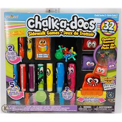 NEW CHALK A DOOS 32 PC OUTDOOR GAME SET.