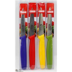 LOT OF 4 NEW STAINLESS STEEL BLADE PARING KNIVES