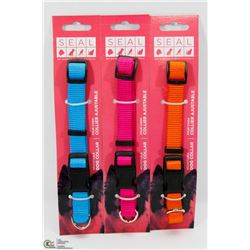 LOT OF 3 NEW ADJUSTABLE DOG COLLARS